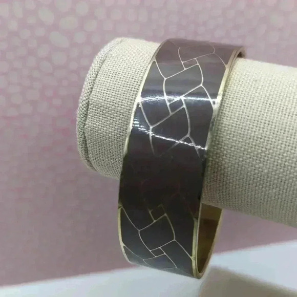J. Crew Jewelry - J.Crew | Eggplant Purple Brown Enamel Bangle | 2.5” Diameter